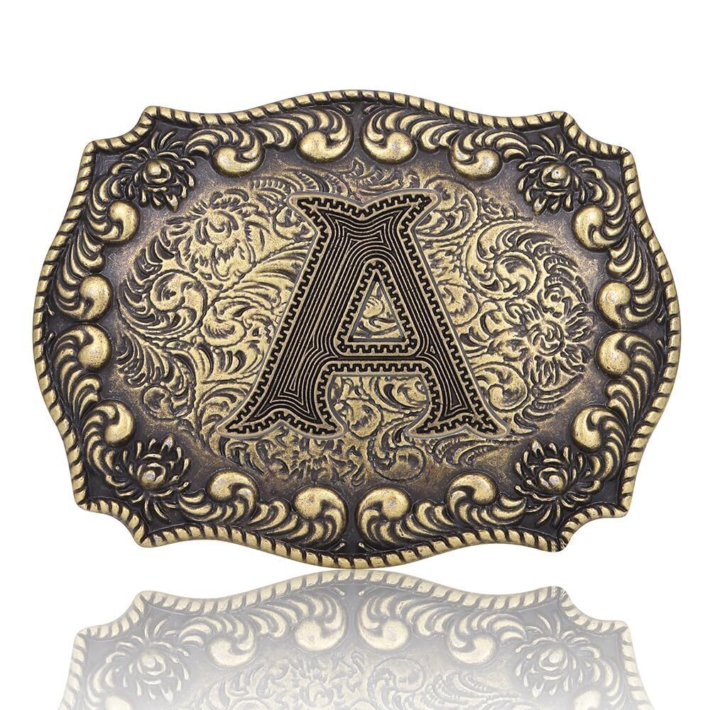 3497 Belt Buckles Western Cowboy Initial Letters ABCDJMR Texas Rodeo Belt